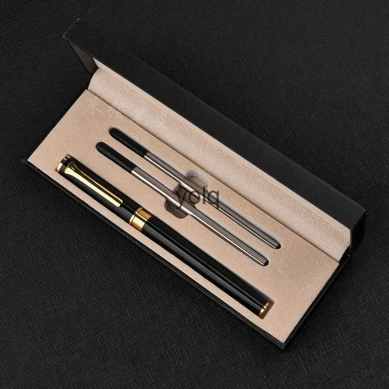 Fountain Pens Business Black Metal Signature Pen Set Advertentie Geschenkneutrale juweel H240407