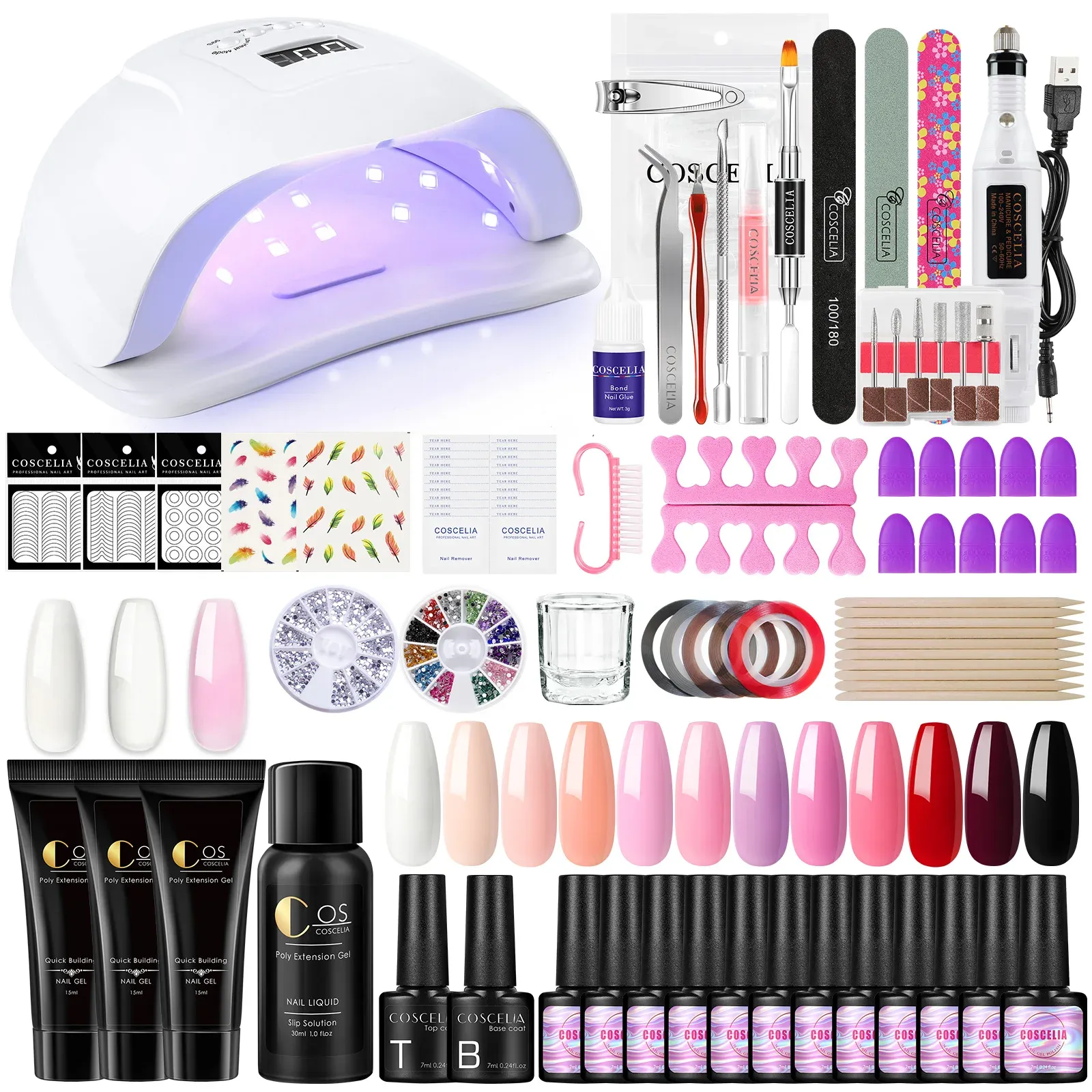 Blade Poly UV Gel Set Extension Extension Gel Kit Manucure Set Extend Finger Nail Crystal Gel Gel Polite lampe à ongles