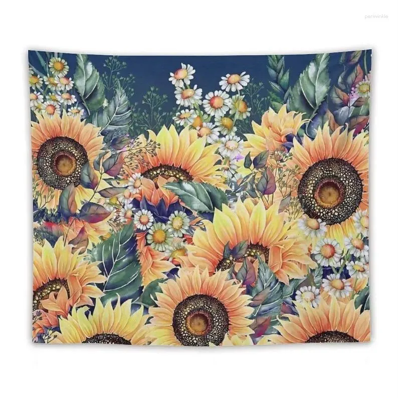 Tapisseries Sunflowers Tapestry Murd Place - Plant floral jaune doré pour dortoir CONCEPTION CHAUD CASSE