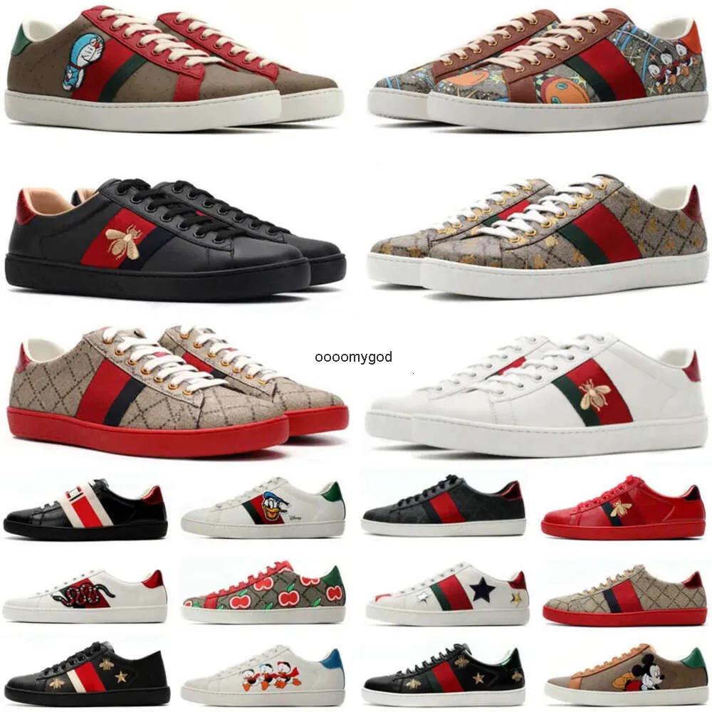 Designerskie buty zwykłe Ace Ace Sneakers niskie męskie buty damskie Wysokiej jakości tygrys haftowe czarne białe zielone paski spacery