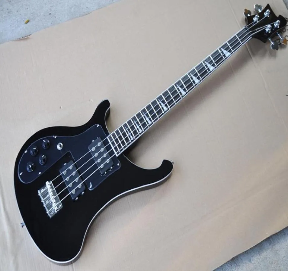 Canhão 4 Strings Black Electric Bass Guitar com HH Pickupsrosewood Fretbond9787699