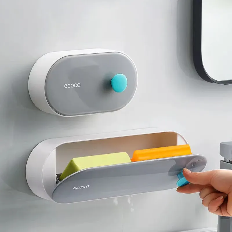 Naczynia EcoCo mydła naczynia wklejka ścienna mydło uchwyt do przechowywania punchfree odłączane do przechowywania dyski akcesoria łazienkowe