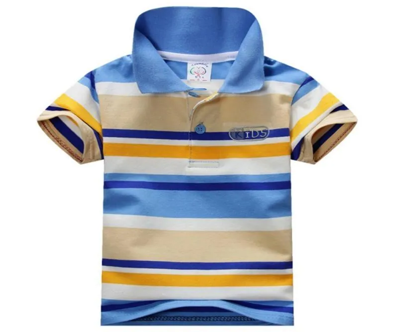 ファッション新しい夏の赤ちゃんの子供の男の子縞模様のTシャツのトップスティーポロシャツ17年6987181
