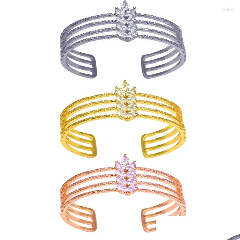 Armreifen Armbänder Frauen Accessoires Handmanschette Kupfer Metall Hochzeit Schmuck für Mädchen Paar weibliche Drop Lieferung DHCWU