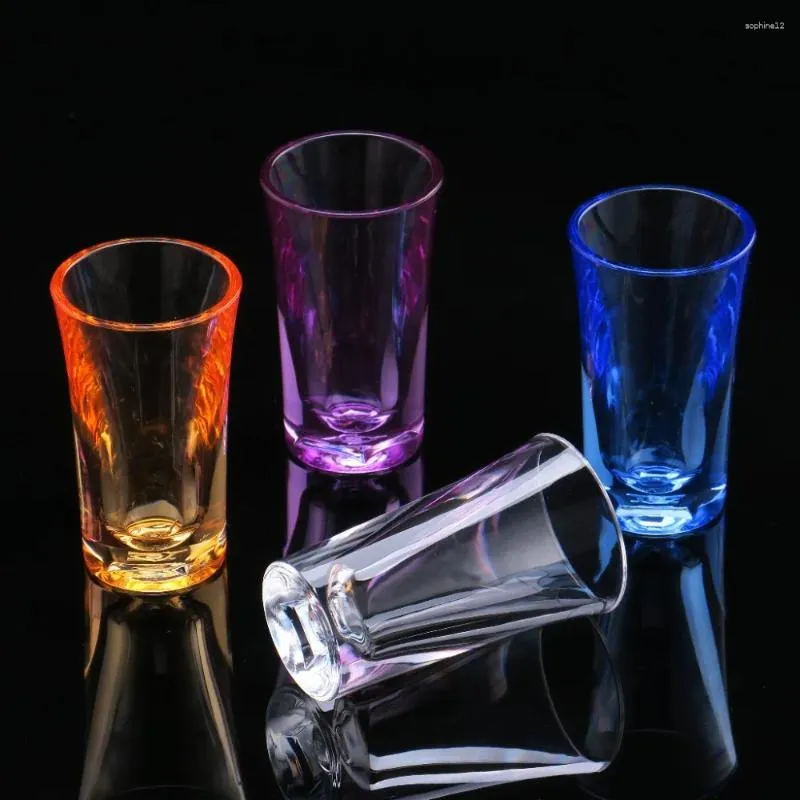 Vinglas 1/2 oz 1 akryl obrytbart S -glas för öl whisky Brandy Bar KTV Amber Blue Clear Purple 24pcs/Lot Dec409