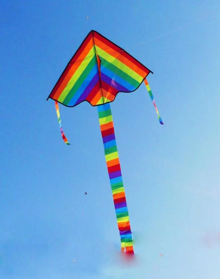 100170 cm 30 datorer Hela färgglada regnbågen Lång svans Nylon utomhus drakar som flyger leksaker för barn barn utan kontrollstång och L5556905