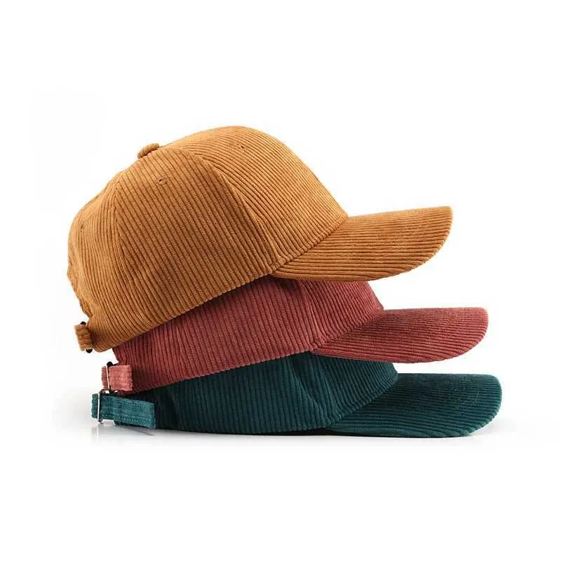 Ball Caps Corduroy Womens Baseball Hat Nouveau Sunhat Sports Bouton Automne Fish Hip Hop Fishing Q240403