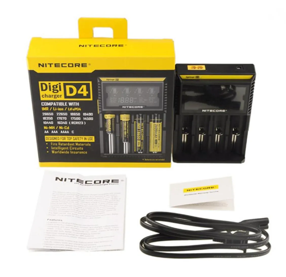 NITECORE D4 DIGICHARGER LCD Display Battery Charger Universal Charger Retail Package med Charging Cablea259617229