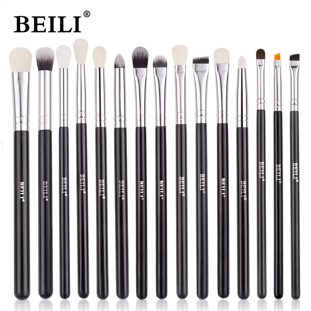 Beili Black 1019st Makeup Borstar Natural Synthetic Haireshadow Blending Eyeliner Brush Set 240403