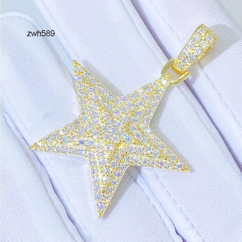 Designer Hip Hop Jewelry S925 VVS Silver Iced Out Star for Women Valentine Gift Moissanite Pinging