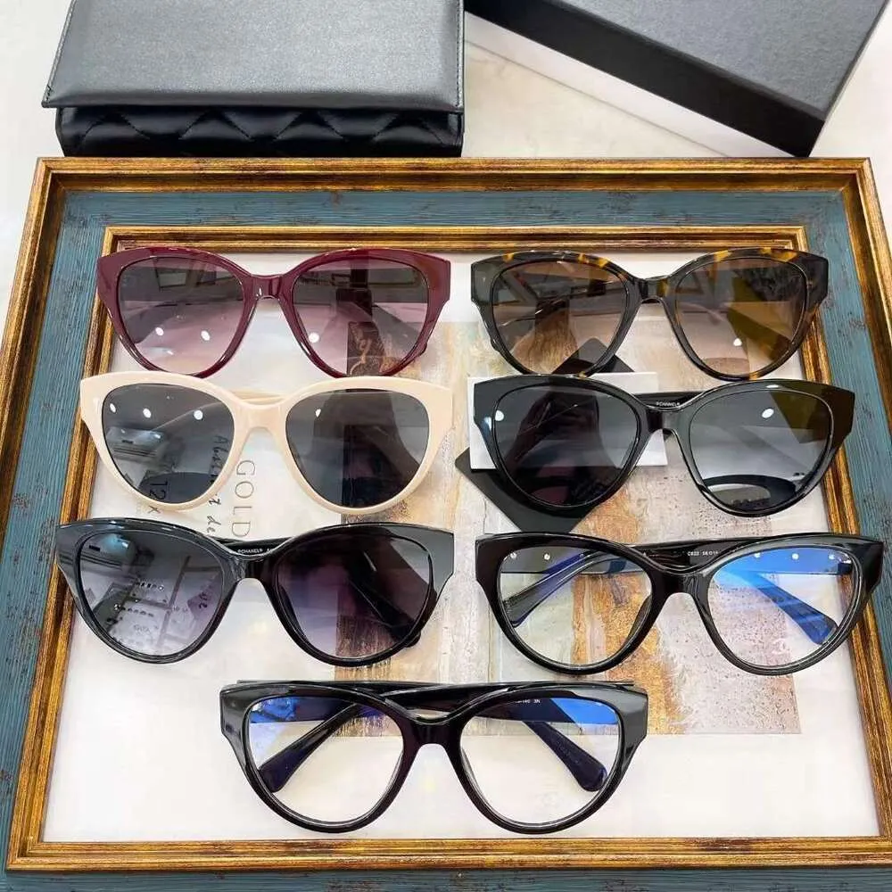 Роскошный дизайнер CH Солнцезащитные очки Новые онлайн -знаменитости Тот же Cats Eye Art Ins Sunglasses Women