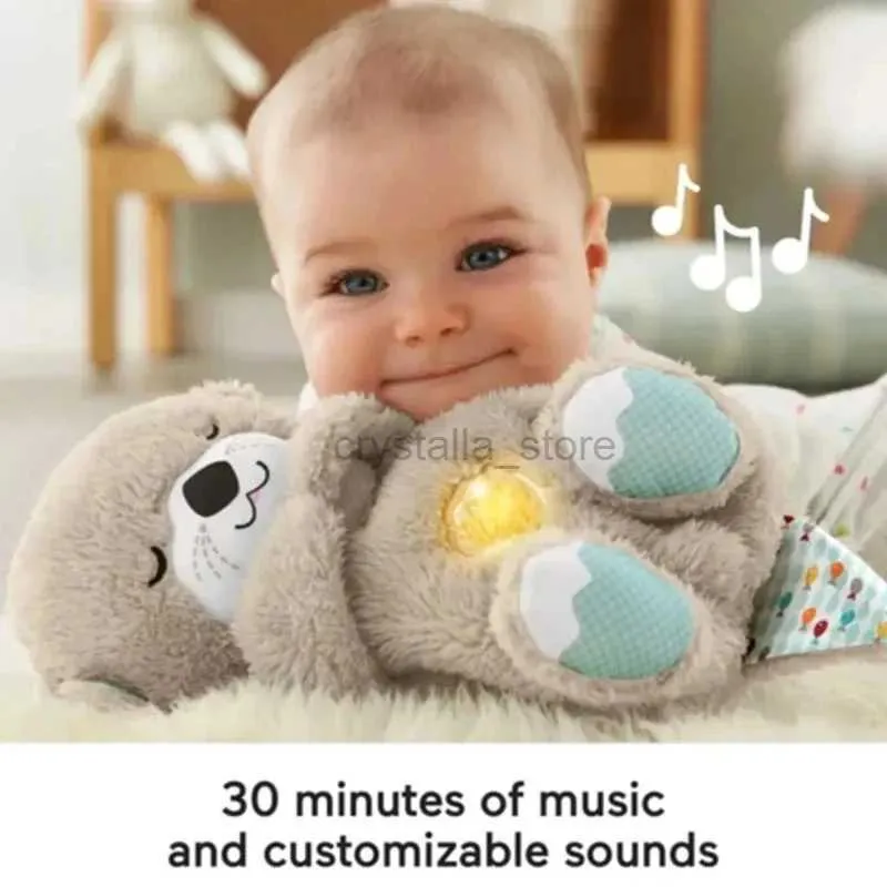 Movies TV Plush toy Breathing Otter Sleep Plush Toy Playmate Otter Baby Plush Toy with Light Sound Newborn Sensory Comfortable Baby Birthday Gift 240407