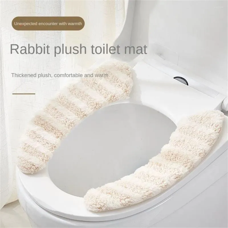 Toiletstoelbedekkingen Warmer Pad Light Luxury Cushion Badkameraccessoires Elektrostatische adsorptiesticker Herbruikbaar