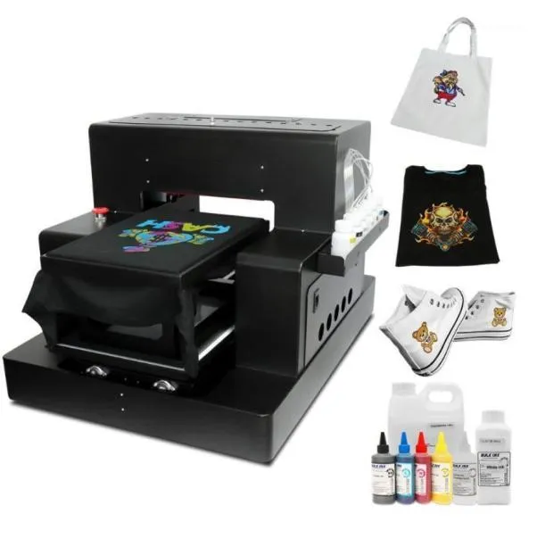 Automatische A3 DTG -printer Flatbed T -shirt Printmachine met textiel inkt voor canvas tas schoen Hoodie rechtstreeks naar kledingprinters15185996