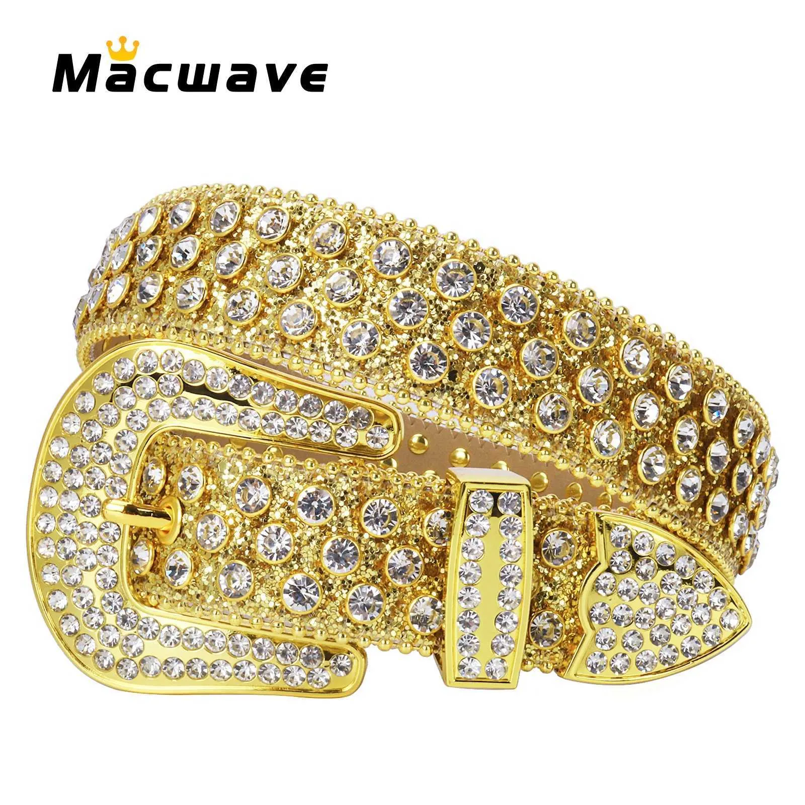 Bälten Rhinestone Western Womens Luxury Stud Diamond Cinturon de Cuero Para Hombre Jeans Accessories Beltc420407