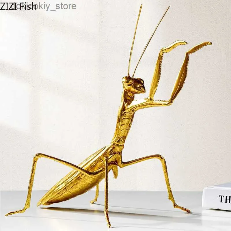 Kunsthandwerk alte Harzinsekten -Ornamente Mantis Cricket Biene Skulptur Livin Zimmer Statue Home Accessoires Dekoration Handwerk MiniatureL2447