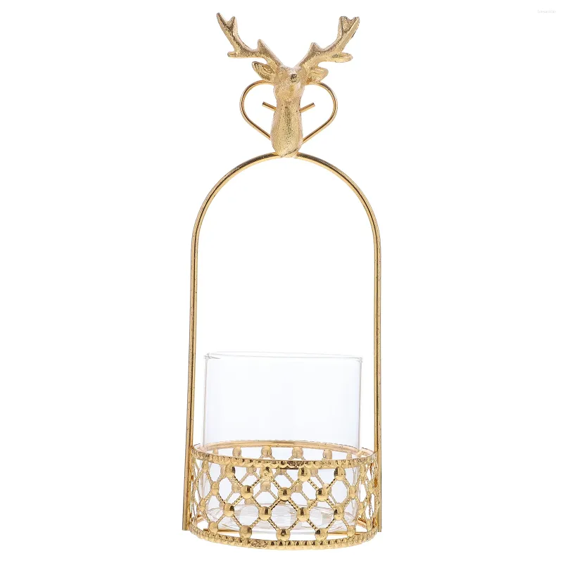 Rack de rangement de cuisine Rack de Noël Conteneur de fleurs à thème Elk en forme de vaisselle Stand de mariage Disdicate Glass Styled Styled Cleas Vases