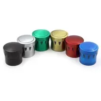 43MM Metal Grinders Drum Shape Herb Spice Mill Food Crusher 4 Layers Zinc Alloy Style 6 Colors for Choose277K