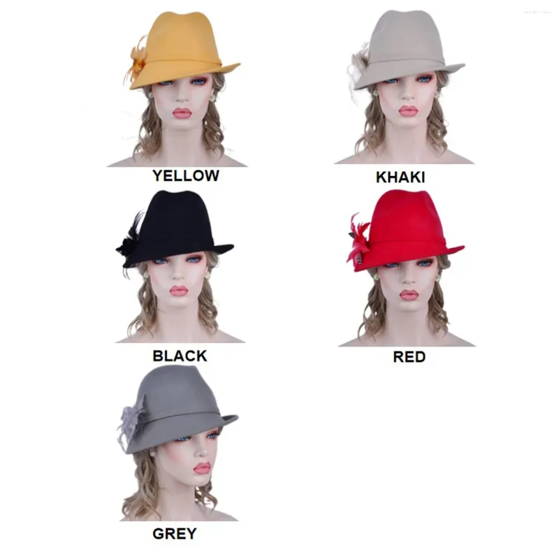 Bérets Wholesale Up Brim Wool en feutre chapeau pour l'hiver