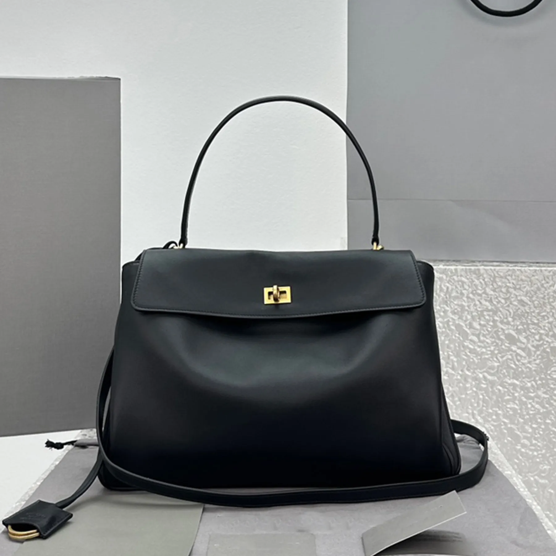 2024 B designer bag rodeo handbag in black luxury soft genuine leather women shoulder bag removable shoulder strap crossbody bag oversized shopping tote bag 10A
