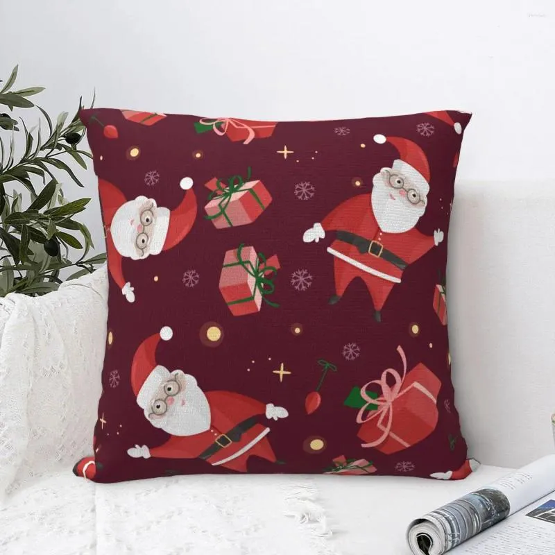 Pillow Happy Polyester Cover Merry Christmas Day Year Santa Claus Elk Snowflake Bedroom Coussincase Throw Pillowcase