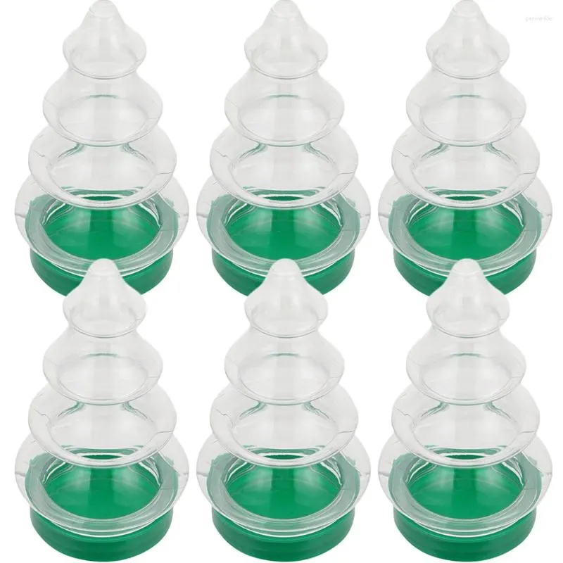 Garrafas de armazenamento 6 PCs Candy garrafa de Natal Cookie Jar Christmas Pet Plástico Plástico Clear Lid