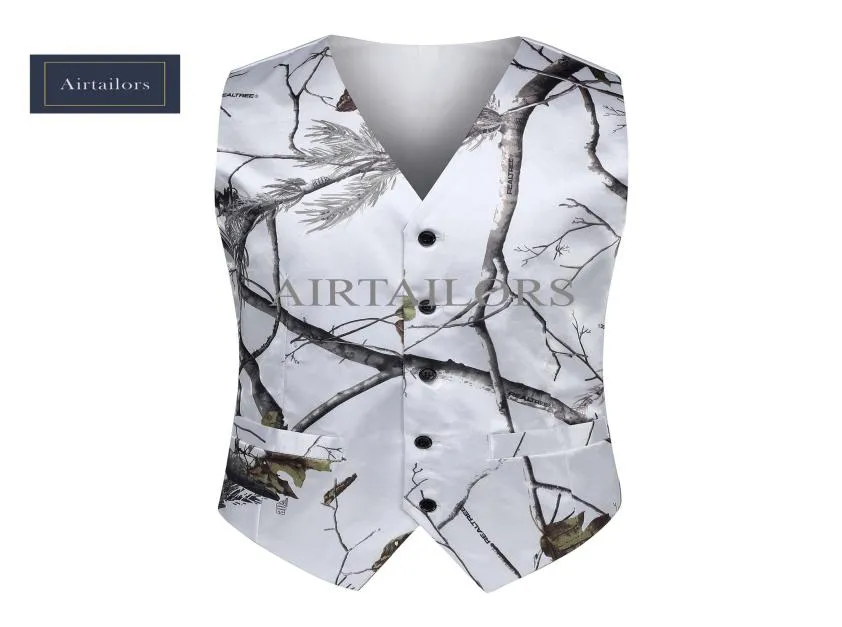 2018 White Camo Men Vest Camouflage Mens Suit Vest Slim Groom Vests Realtree Camo Outerwear Spring Autumn Summer Wedding Vest Men7780349