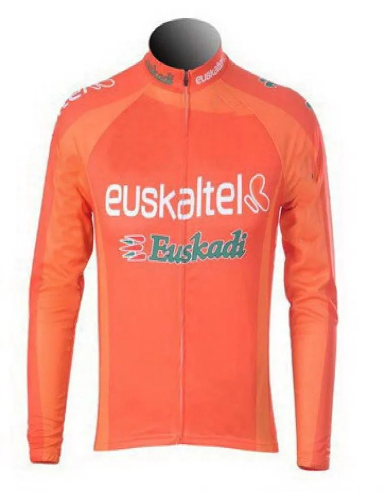 Winter Fleece Thermal Alleen fietsenjacks Kleding Long Jersey Ropa Ciclismo 2012 2013 Euskaltel Pro Team Grootte: XS-4XL2660599