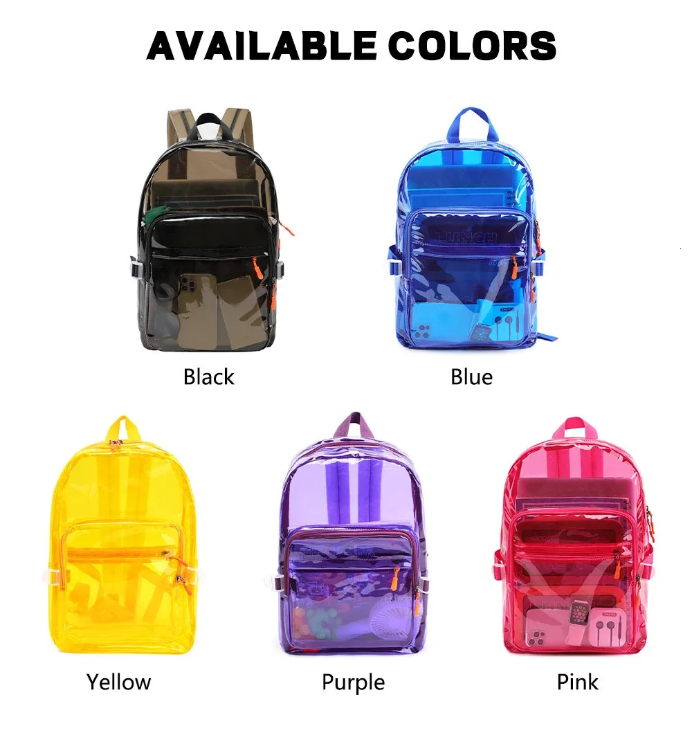 Zaino trasparente impermeabile per laptop da donna per sport_voghion.com