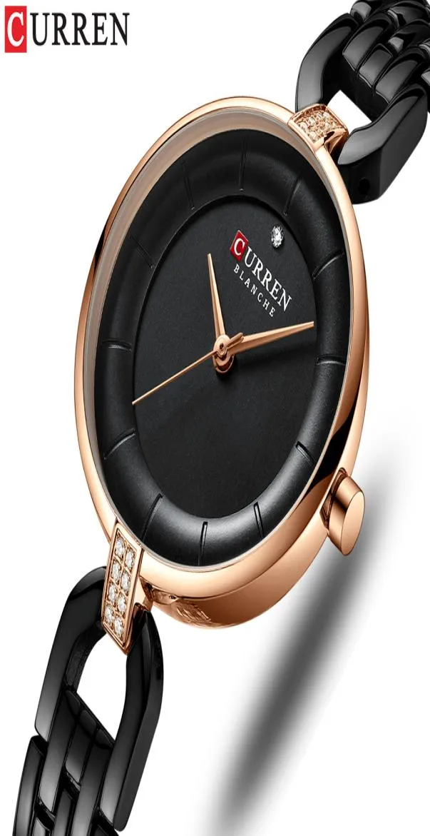 Curren Quartz Women Luxury Rhinestone Clock Woman Gift Charming Ladies rostfritt stål armband Kvinnor armbandsur Montre Femme 20119858500