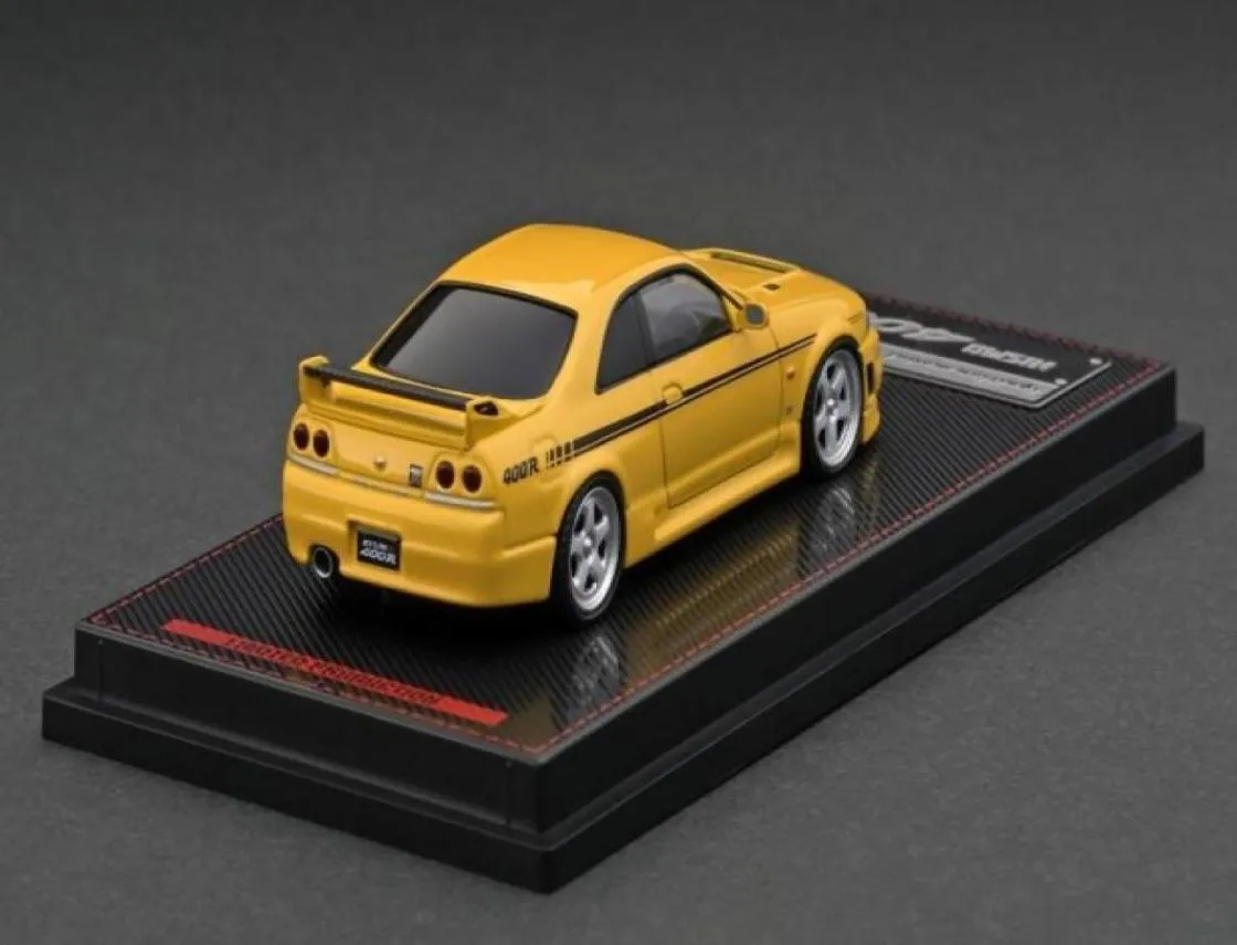 Zündung 164 NISMO R33 GTR 400R Yellow Rin Model Car Birthday Prent und Sammlung vor dem ersten Quartal 202266451179406674