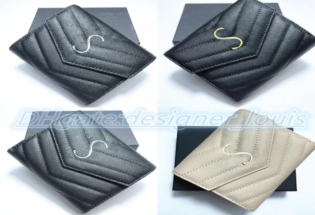 Purseurs de caviar de concepteur de qualité supérieure pour femmes portefeues caviar portefeuille en cuir porte-carte pochette avec boîte de luxe de luxe Multifu5135214