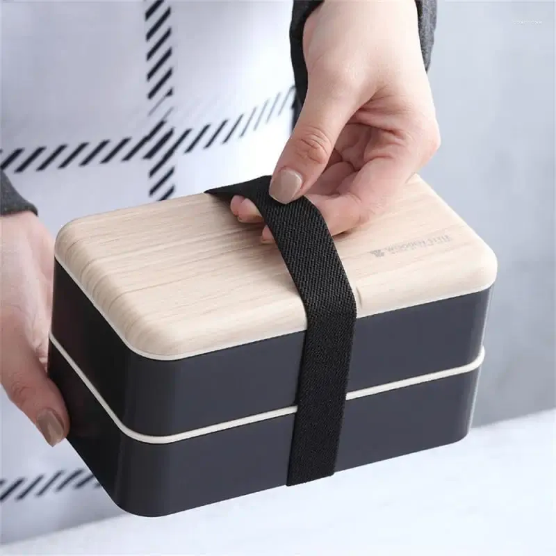 DINING SLIVE SLIP LUNCH LUNCH Box Fashionable Duurzaam Portable veelzijdige magnetron Safe Container Dubbele laag Bento