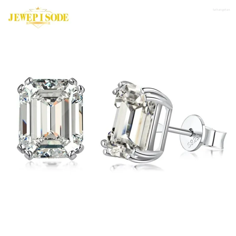Boucles d'oreilles Jewepisode 925 argent sterling 4CT émeraude coupé à haute teneur en carbone diamant femmes bijoux de mariage drop