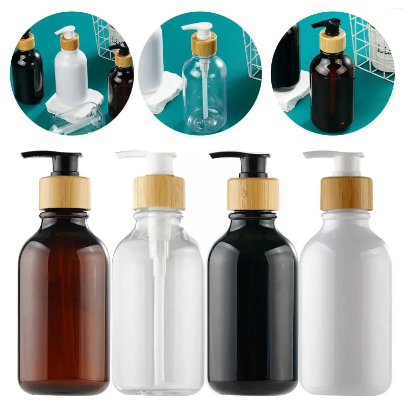Storage Bottles HEALLOR 300ML Soap Liquid Pump Dispenser Bathroom Shampoo Refillable Bottle Kitchen Empty Type Glossy