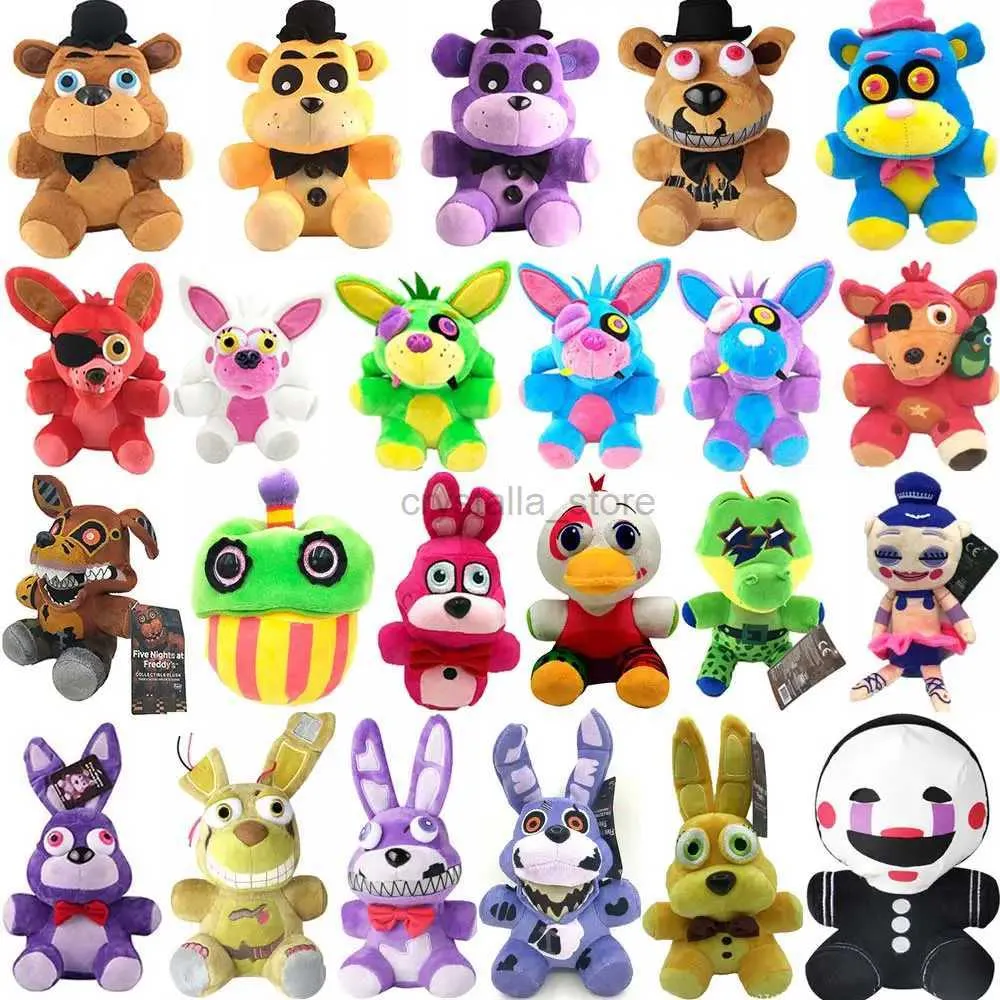 FILME TV PLUSH TOY 18CM FNAF PLUSH Toys Freddy Fazbear Bear Foxy Rabbit Bonnie Chica Peluche Juguetes 5 noites no Freddy Plushie Fnaf Plush Toys 240407