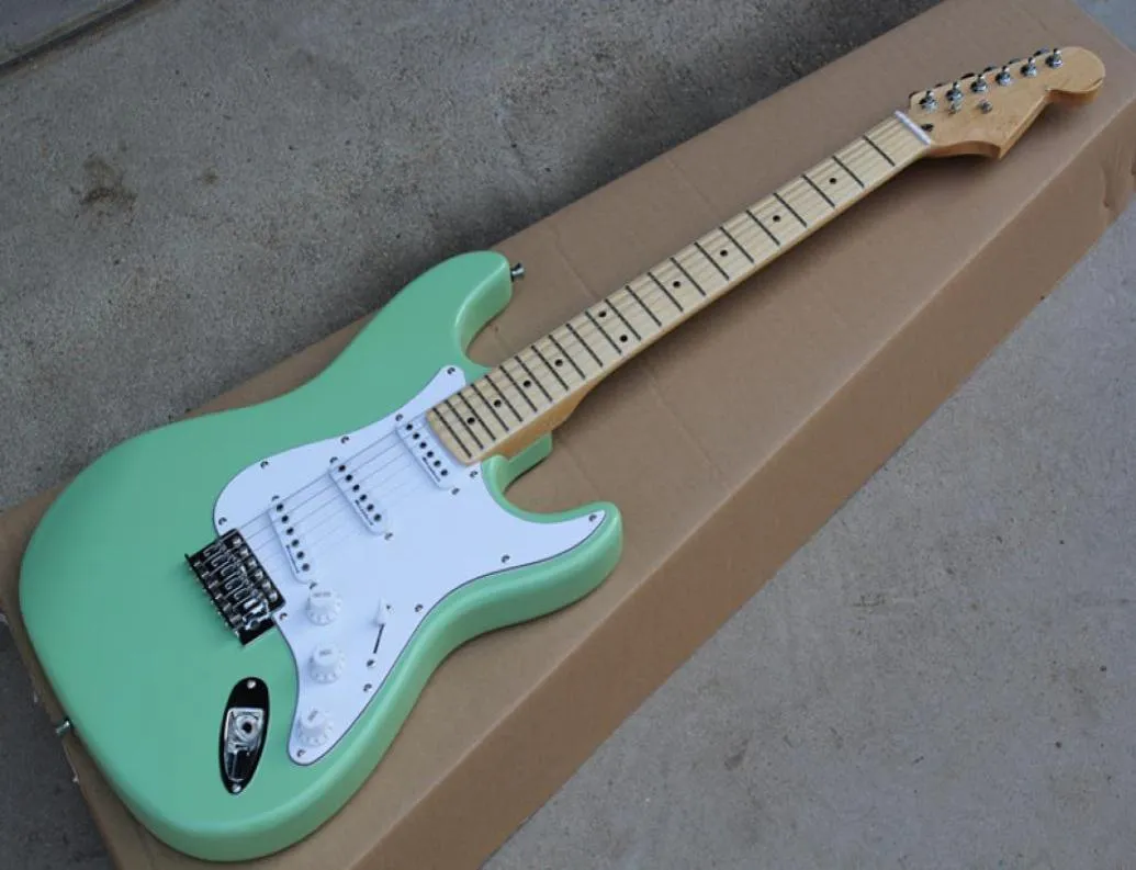 Green Plant with Maple Neck Electric Guitar Custom and Bugs White Pickguard Materials of Chromium offers Personalized5540454