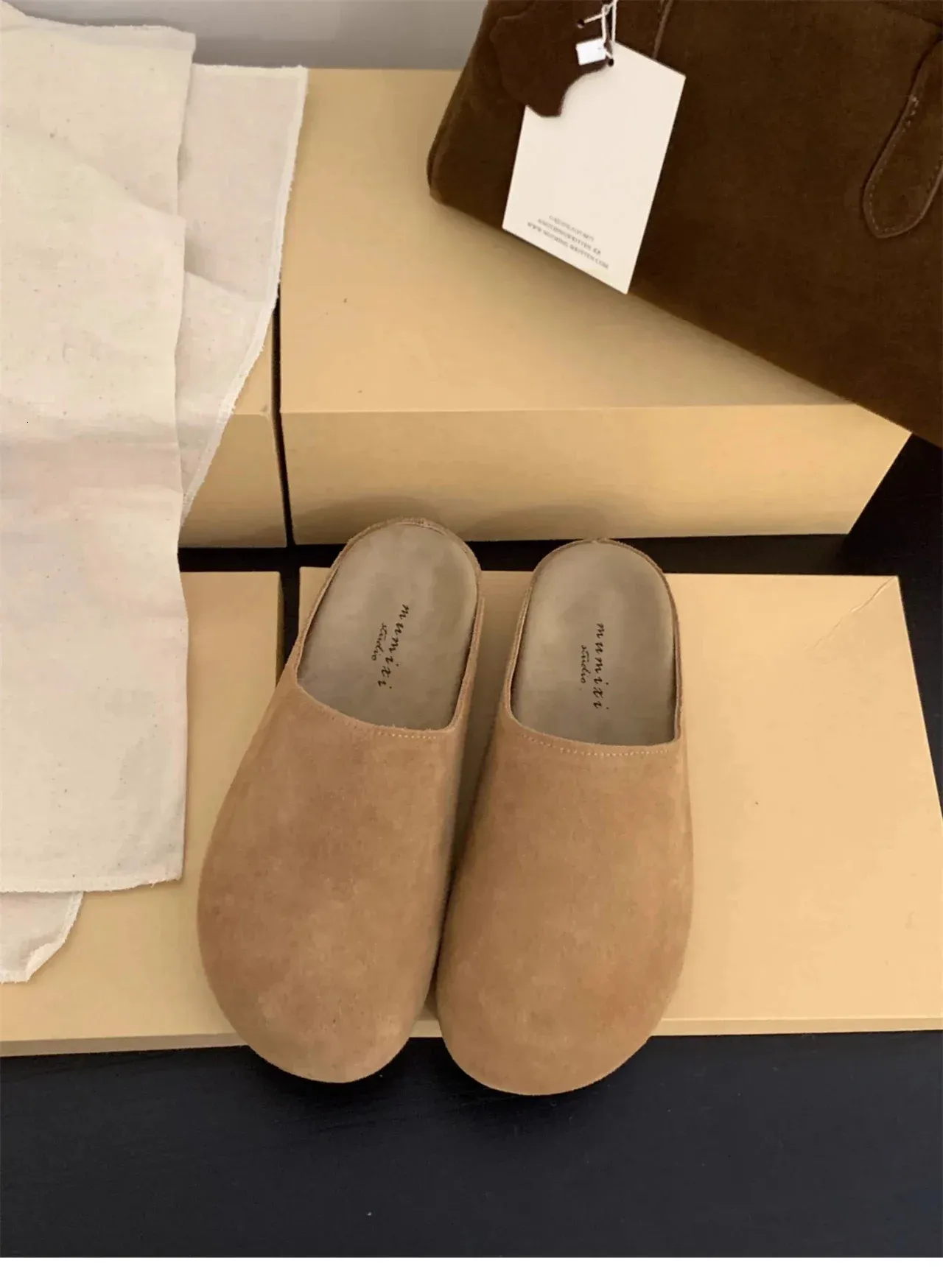 Leopard Women Platform Mule Slippers Casual Suede Slingback Flats_voghion.com