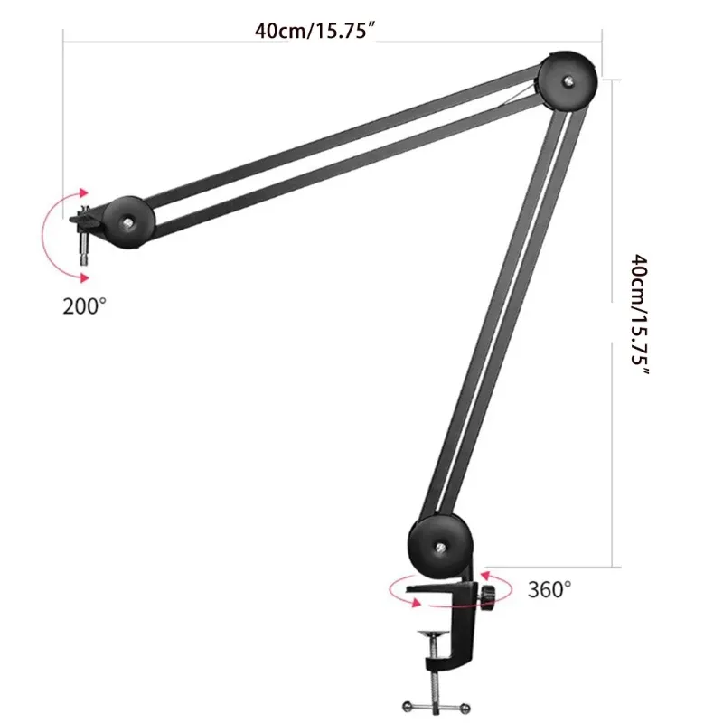 Stand P82F Clip Studio Suspension Scissor Arm Mount Microphone Boom Arm Mic Stand for Blue Yeti Snowball Yeti Nano etc.