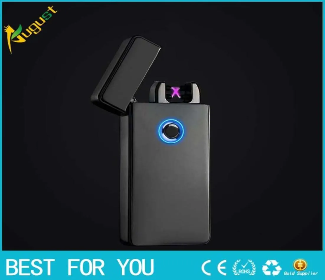 JOBON New Double Arc Lighter Windproof RAINBOW USB Recharge Lighter Cigarette Smoking Electric Lighter3721275
