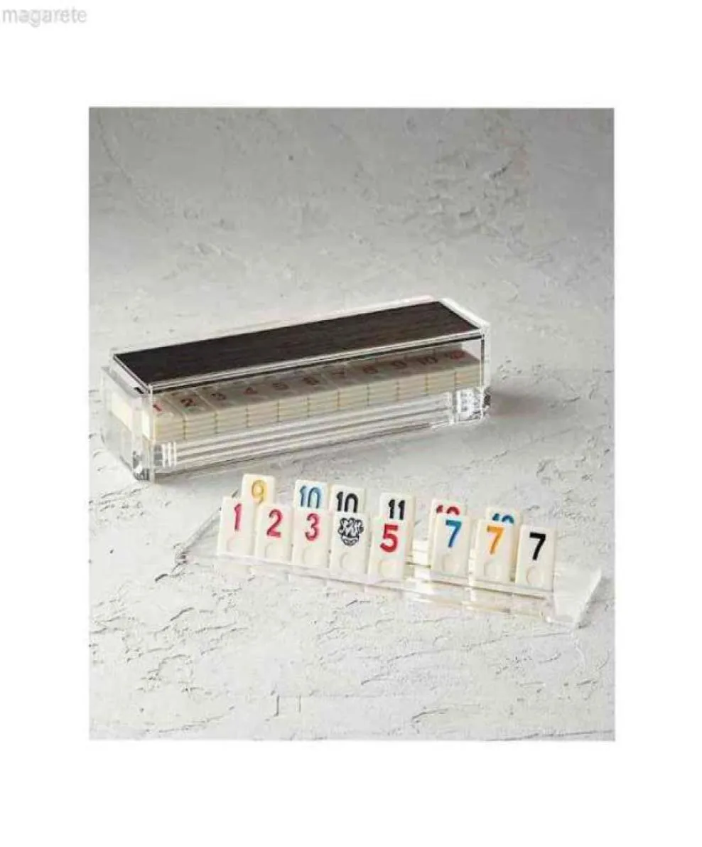 Lucite Board för alla Age Person Thanksgiving Day Gift Brain Booster Game Custom Acrylic Rummy Q Set2061359