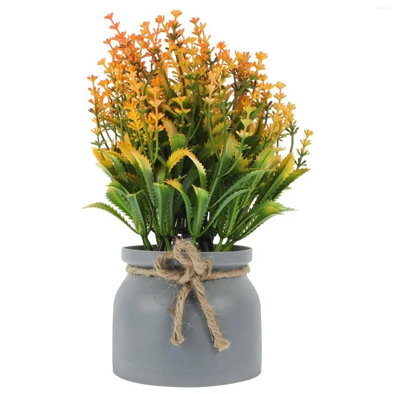 Vases Flower Pots Artificial Potted Plant Fake Desk Lifelike Small Bonsai Plants House Flowers Office