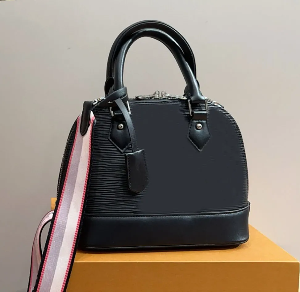 Designer shell bag women shoulder bag luxury crossbody bags plaid ripple Leather purse Letter flower printing handbags With key lock