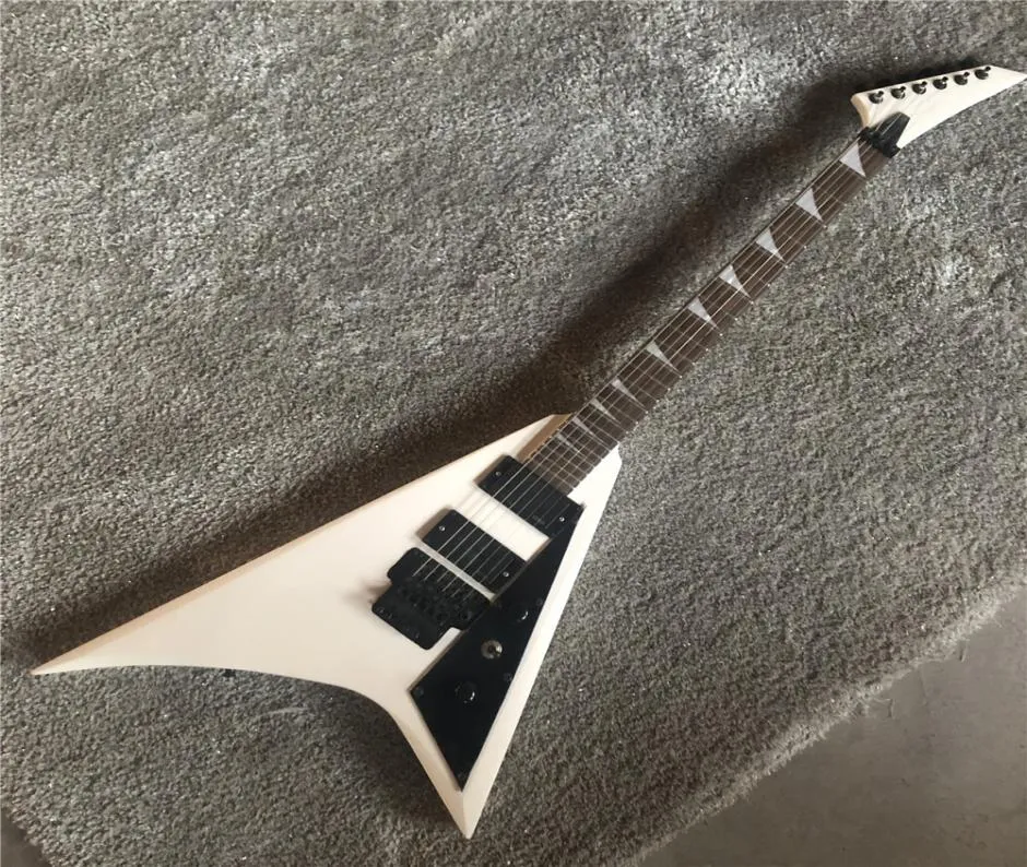 Manufacturer custom whole high quality Jackson triangle white electric guitar Black hardware electric guitar all colors ava1630736