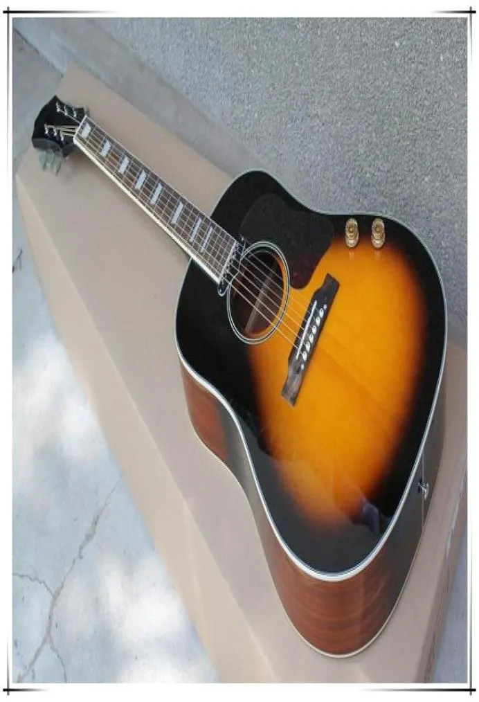 Factory Custom 41quot Tobacco Sunburst Acoustic GuitarRosewood FingerboardWhite Pearl Fret InalyCan add Pickupcan be Customi5482031