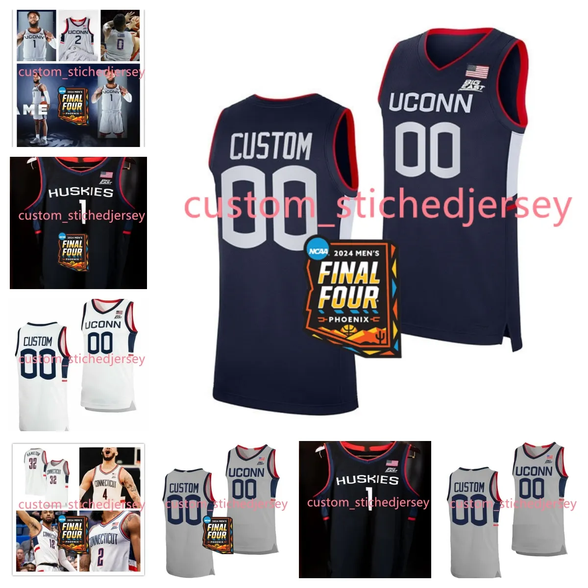 Aaliyah Edwards 2024 MENS FINALE FINALE FURI BASKEATER 5 Paige Bueckers 10 Nika Muhl 33 Caroline Ducharme 35 Azzi Fudd Uconn Huskies Maglie personalizzate cucite personalizzate