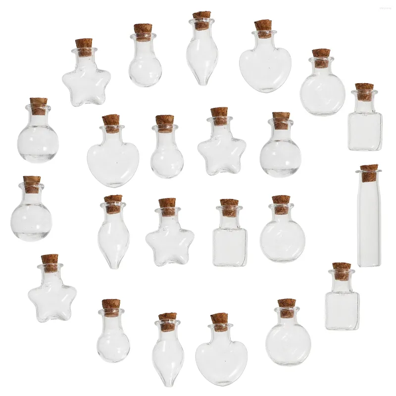 Wazony 48 szt. Mini szklane butelki słoiki korkowe pokrywki maleńkie miniaturowe butelki fiolki małe