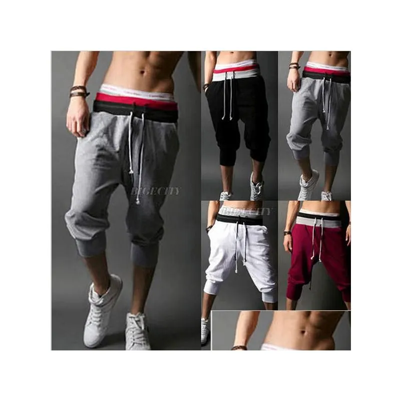 Herren -Shorts Sommerstil Herren Harem Sport Athletic Baggy Gym Jogger Joggin Baumwolle Mischung Größe Drop Lieferbekleidung Kleidung Dhbqp