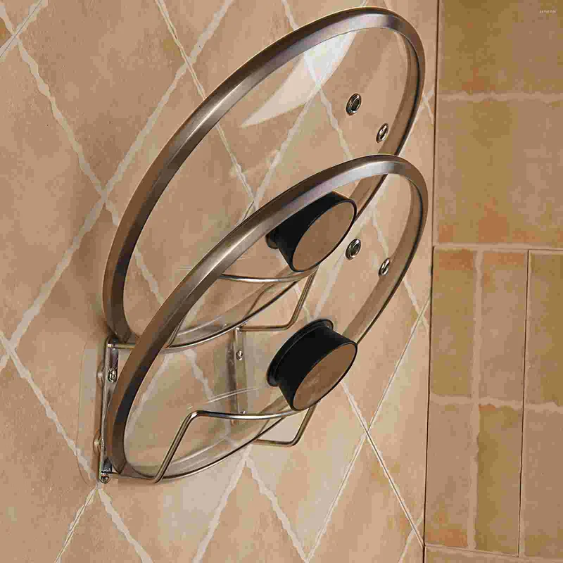 Kitchen Storage Stainless Steel Pan Cover Rack Pot Lid Holder For Wall Holders Stand Organizer Lids