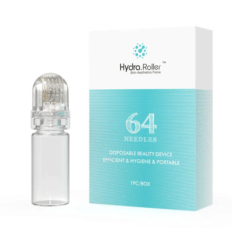 Hydra Roller 64 Hydra Needle Gold Titanium 0.5mm Needle Roller Skin Care Micro Needle Facial Massager